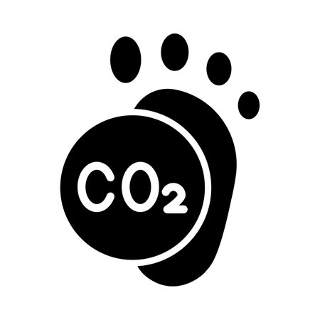 Carbon Footprint Vector Glyph Icon For Personal And Commercial Use.のイラスト素材