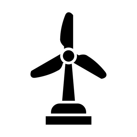 Wind Turbine Vector Glyph Icon For Personal And Commercial Use.のイラスト素材