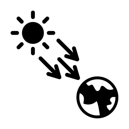 Solar Radiation Vector Glyph Icon For Personal And Commercial Use.のイラスト素材