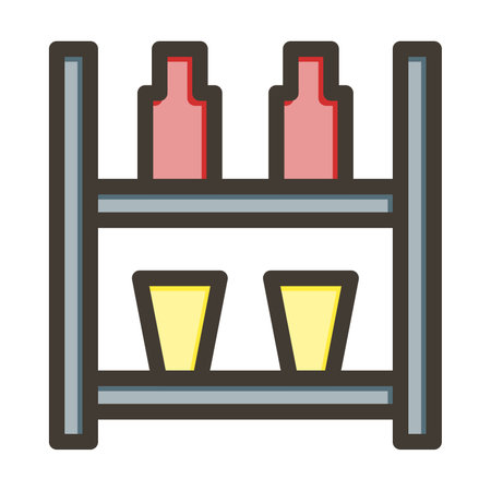 Shelves Thick Line Filled Colors For Personal And Commercial Use.のイラスト素材