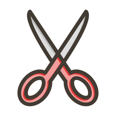 Scissors Thick Line Filled Colors For Personal And Commercial Use.のイラスト素材