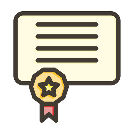Diploma Thick Line Filled Colors For Personal And Commercial Use.のイラスト素材
