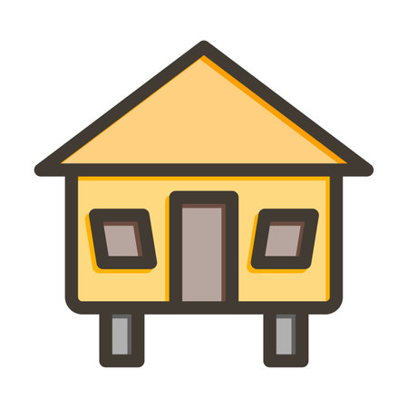 Hut Thick Line Filled Colors For Personal And Commercial Use.のイラスト素材