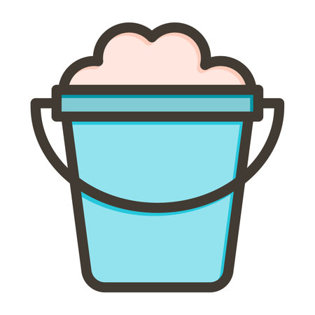 Sand Bucket Thick Line Filled Colors For Personal And Commercial Use.のイラスト素材