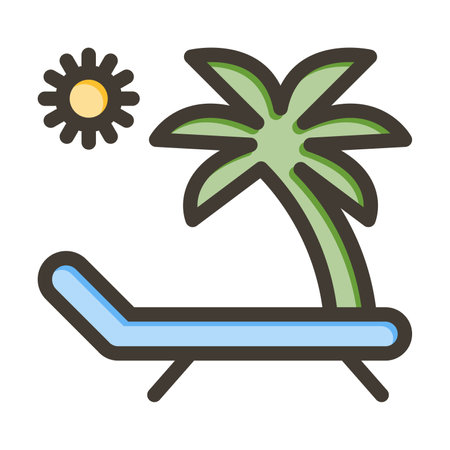 Summer Thick Line Filled Colors For Personal And Commercial Use.のイラスト素材