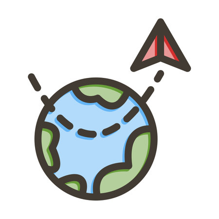 Travel Thick Line Filled Colors For Personal And Commercial Use.のイラスト素材