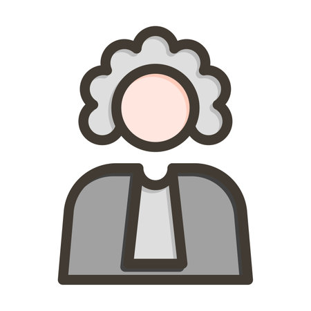 Judge Thick Line Filled Colors For Personal And Commercial Use.のイラスト素材