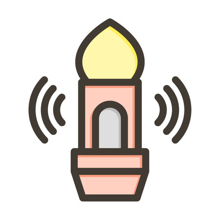 Adhan Thick Line Filled Colors For Personal And Commercial Use.のイラスト素材