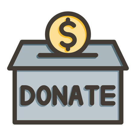 Donations Thick Line Filled Colors For Personal And Commercial Use.のイラスト素材