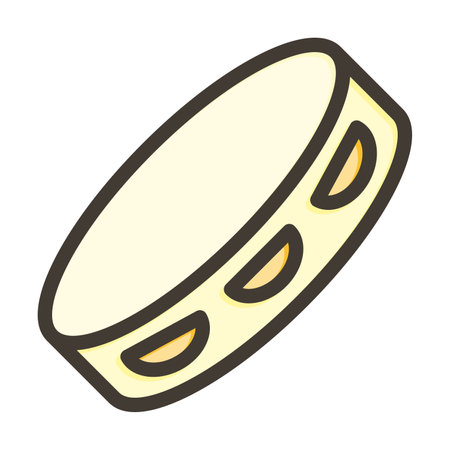 Tambourine Thick Line Filled Colors For Personal And Commercial Use.のイラスト素材