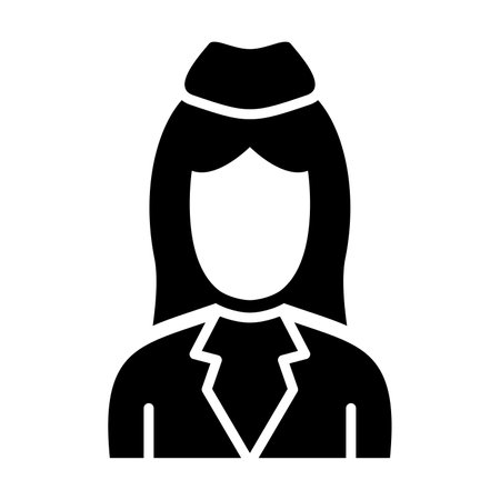 Flight Attendant Vector Glyph Icon For Personal And Commercial Use.のイラスト素材