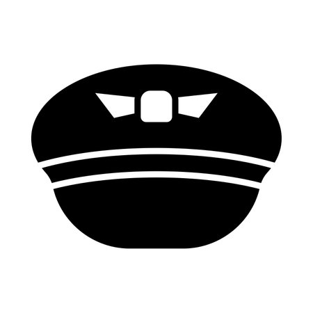 Pilot Hat Vector Glyph Icon For Personal And Commercial Use.のイラスト素材