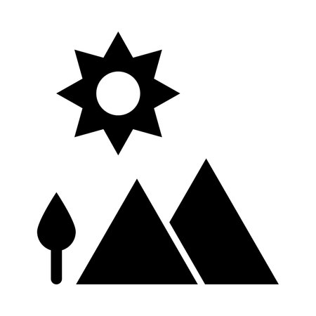Landscape Vector Glyph Icon For Personal And Commercial Use.のイラスト素材