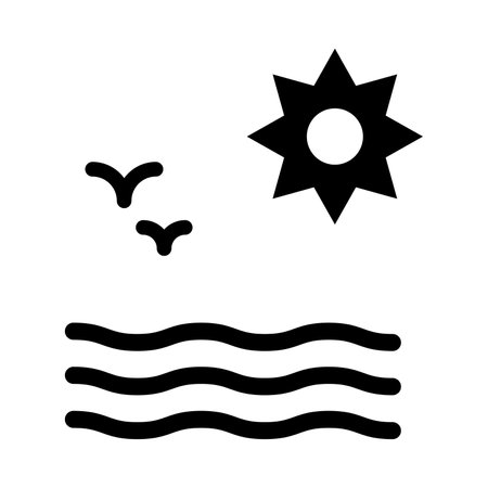 Sea Vector Glyph Icon For Personal And Commercial Use.のイラスト素材