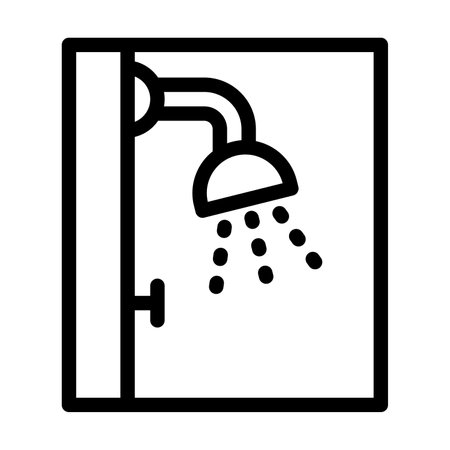 Shower Vector Thick Line Icon For Personal And Commercial Use.のイラスト素材