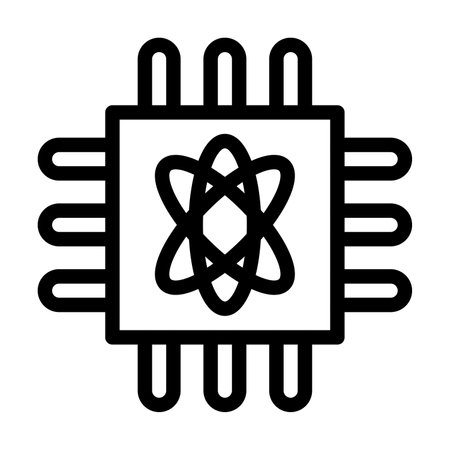 Quantum Computing Vector Thick Line Icon For Personal And Commercial Use.のイラスト素材