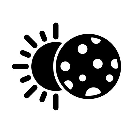 Solar Eclipse Vector Glyph Icon For Personal And Commercial Use.