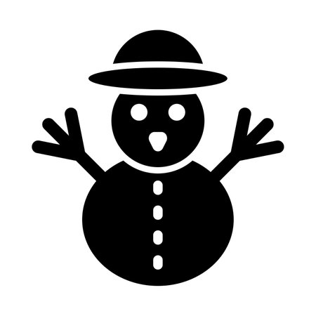 Snowman Vector Glyph Icon For Personal And Commercial Use.のイラスト素材