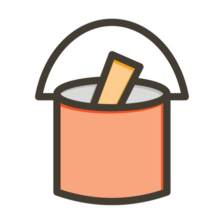 Tin with Paint Thick Line Filled Colors For Personal And Commercial Use.のイラスト素材