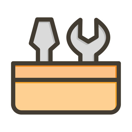 Toolbox Thick Line Filled Colors For Personal And Commercial Use.の写真素材