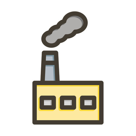 Industrial Buildings Thick Line Filled Colors For Personal And Commercial Use.のイラスト素材