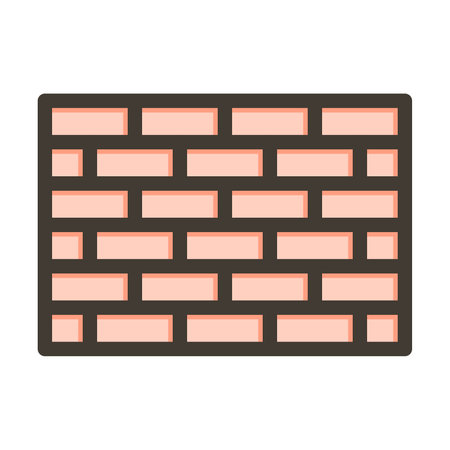 Brickwall Thick Line Filled Colors For Personal And Commercial Use.のイラスト素材