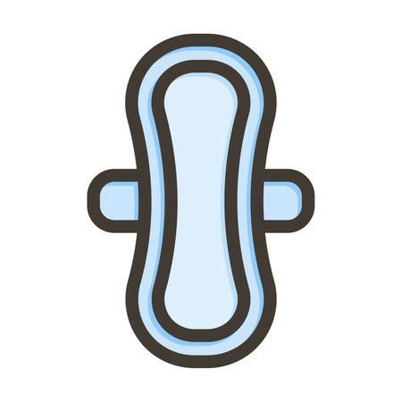 Sanitary Towel Thick Line Filled Colors For Personal And Commercial Use.のイラスト素材