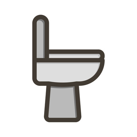 Toilet Thick Line Filled Colors For Personal And Commercial Use.のイラスト素材