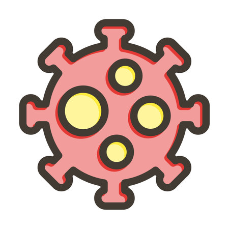 Virus Thick Line Filled Colors For Personal And Commercial Use.のイラスト素材