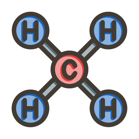 Methane Thick Line Filled Colors For Personal And Commercial Use.のイラスト素材