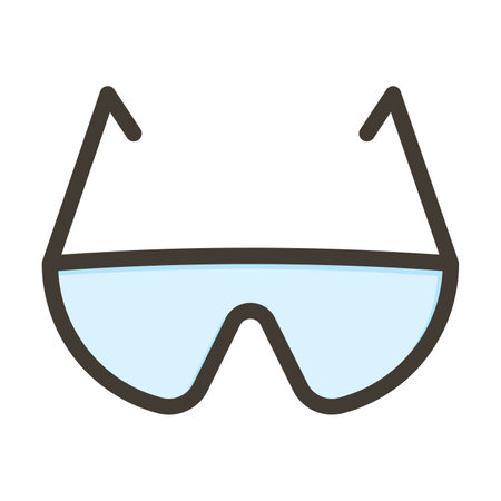 Safety Glasses Thick Line Filled Colors For Personal And Commercial Use.のイラスト素材