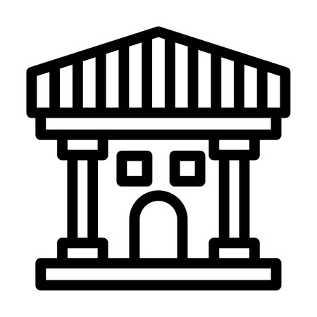 Museum Vector Thick Line Icon For Personal And Commercial Use.のイラスト素材