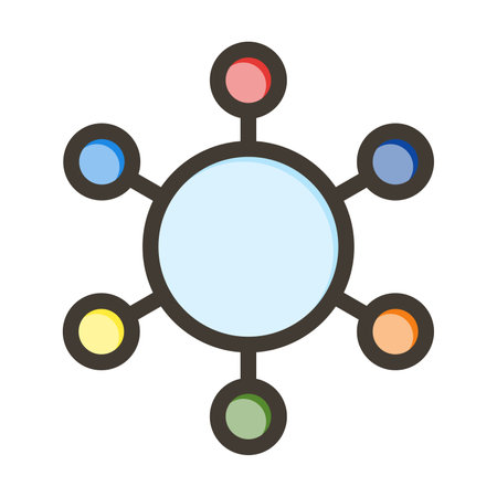 Atoms Thick Line Filled Colors For Personal And Commercial Use.のイラスト素材