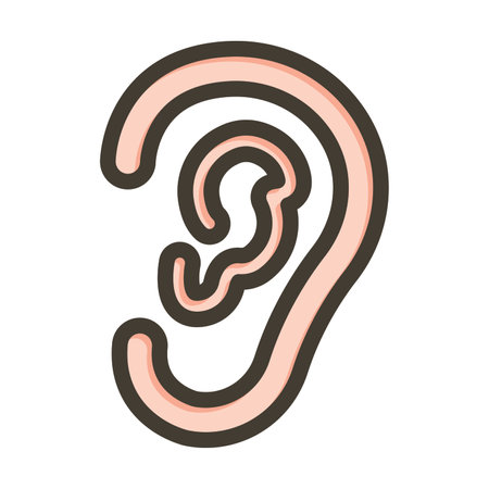 Otology Thick Line Filled Colors For Personal And Commercial Use.のイラスト素材