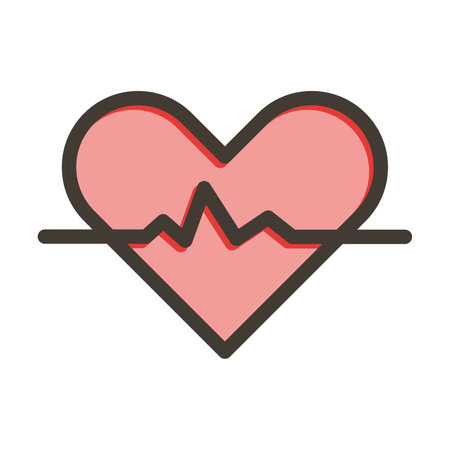 Heartbeat Thick Line Filled Colors For Personal And Commercial Use.のイラスト素材