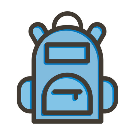 Backpack Thick Line Filled Colors For Personal And Commercial Use.のイラスト素材