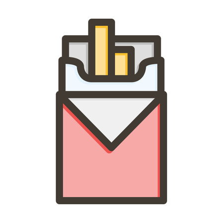 Cigarette Pack Thick Line Filled Colors For Personal And Commercial Use.のイラスト素材