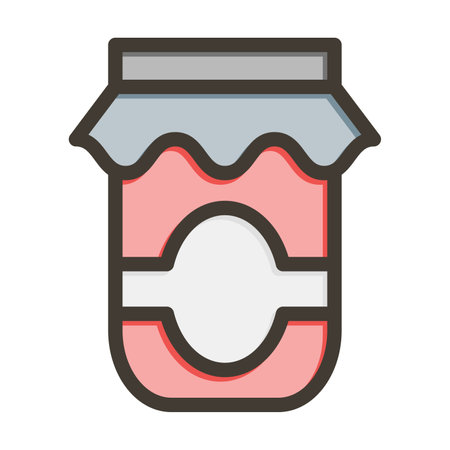 Jam Jar Thick Line Filled Colors For Personal And Commercial Use.のイラスト素材