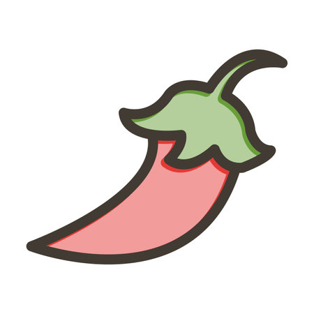 Chilli Thick Line Filled Colors For Personal And Commercial Use.のイラスト素材