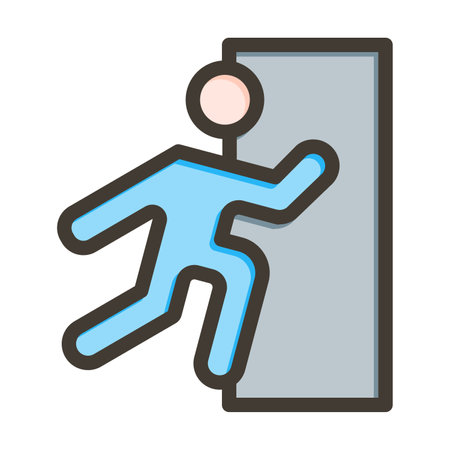 Emergency Exit Thick Line Filled Colors For Personal And Commercial Use.のイラスト素材