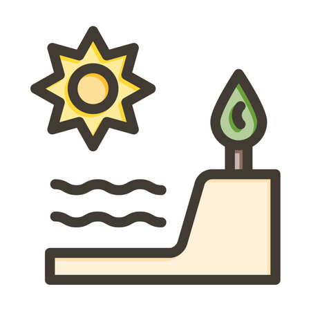 Coast Thick Line Filled Colors For Personal And Commercial Use.のイラスト素材