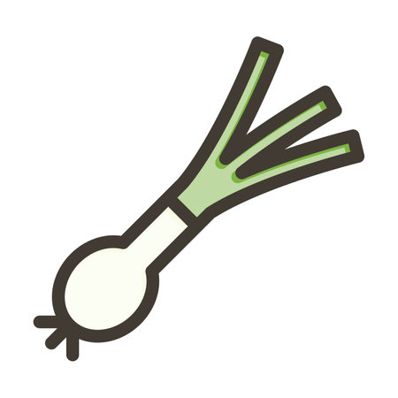 Spring Onion Thick Line Filled Colors For Personal And Commercial Use.のイラスト素材