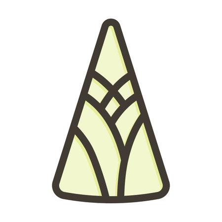 Bamboo Shoots Thick Line Filled Colors For Personal And Commercial Use.のイラスト素材