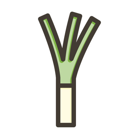 Leek Thick Line Filled Colors For Personal And Commercial Use.のイラスト素材