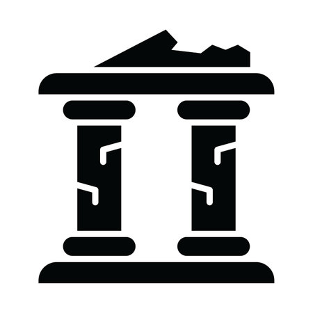 Ruined Vector Glyph Icon For Personal And Commercial Use.のイラスト素材
