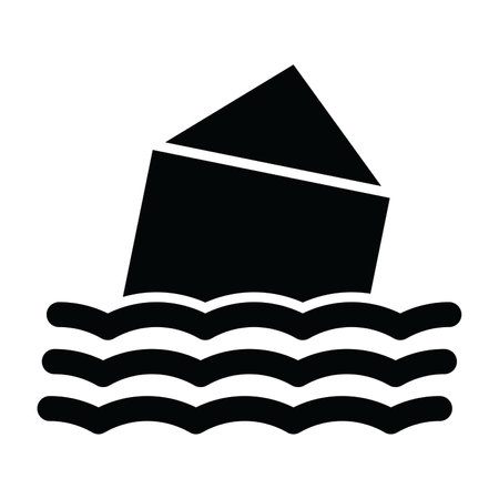 Flood Vector Glyph Icon For Personal And Commercial Use.のイラスト素材