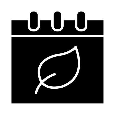 Eco calendar Vector Glyph Icon For Personal And Commercial Use.のイラスト素材