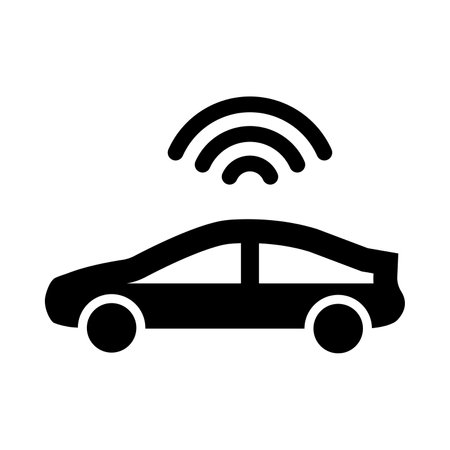 Smart Car Vector Glyph Icon For Personal And Commercial Use.のイラスト素材