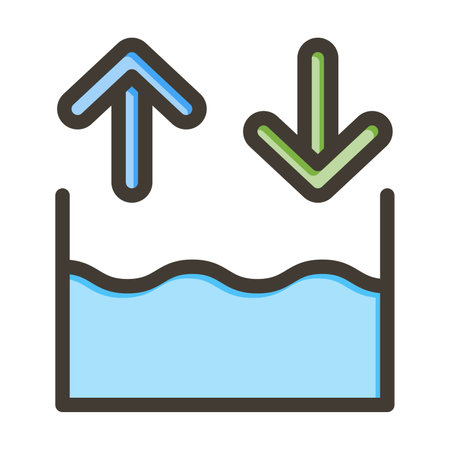 Tides Thick Line Filled Colors For Personal And Commercial Use.のイラスト素材