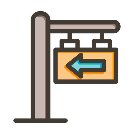 Signboard Left Thick Line Filled Colors For Personal And Commercial Use.のイラスト素材